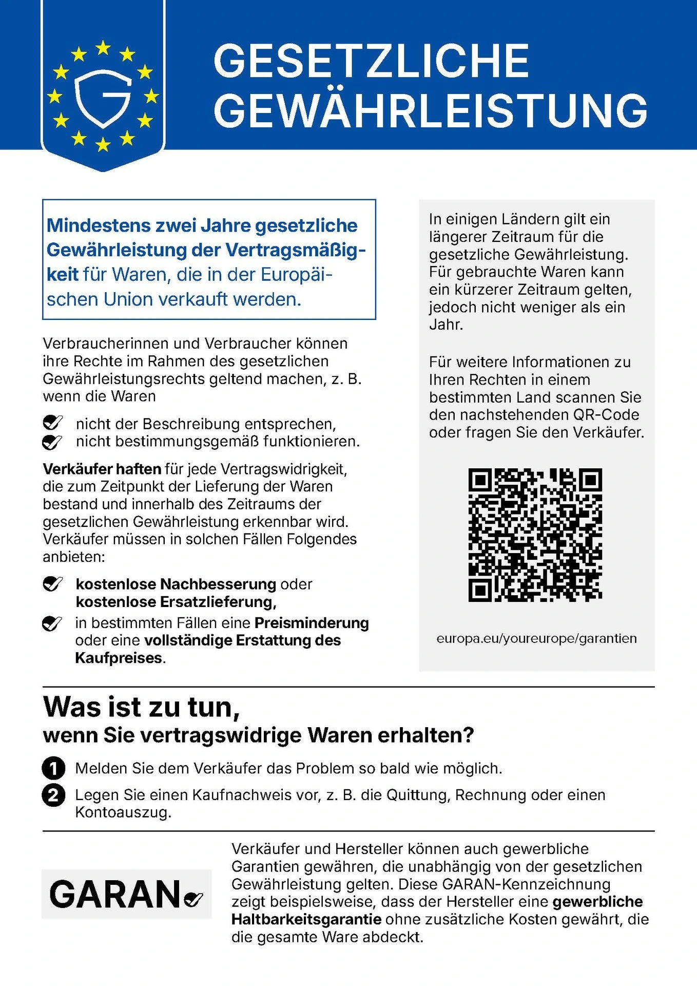 Gesetzliche Gewähleistung