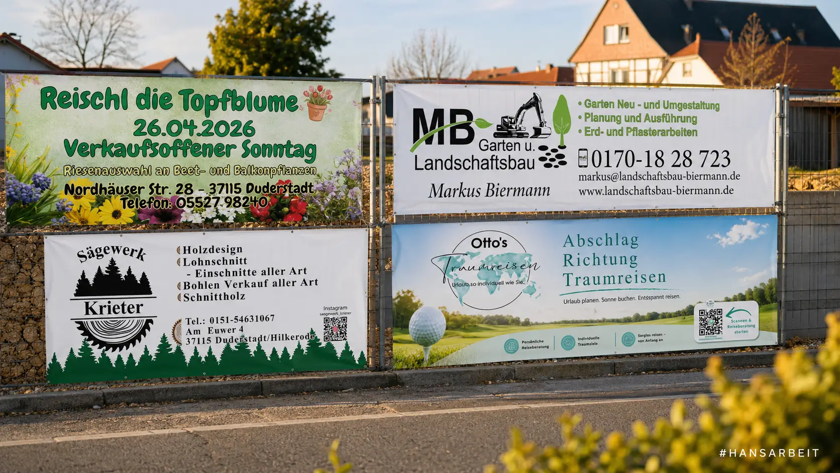 Werbebanner & Bauzaunbanner in Duderstadt | HansArbeit