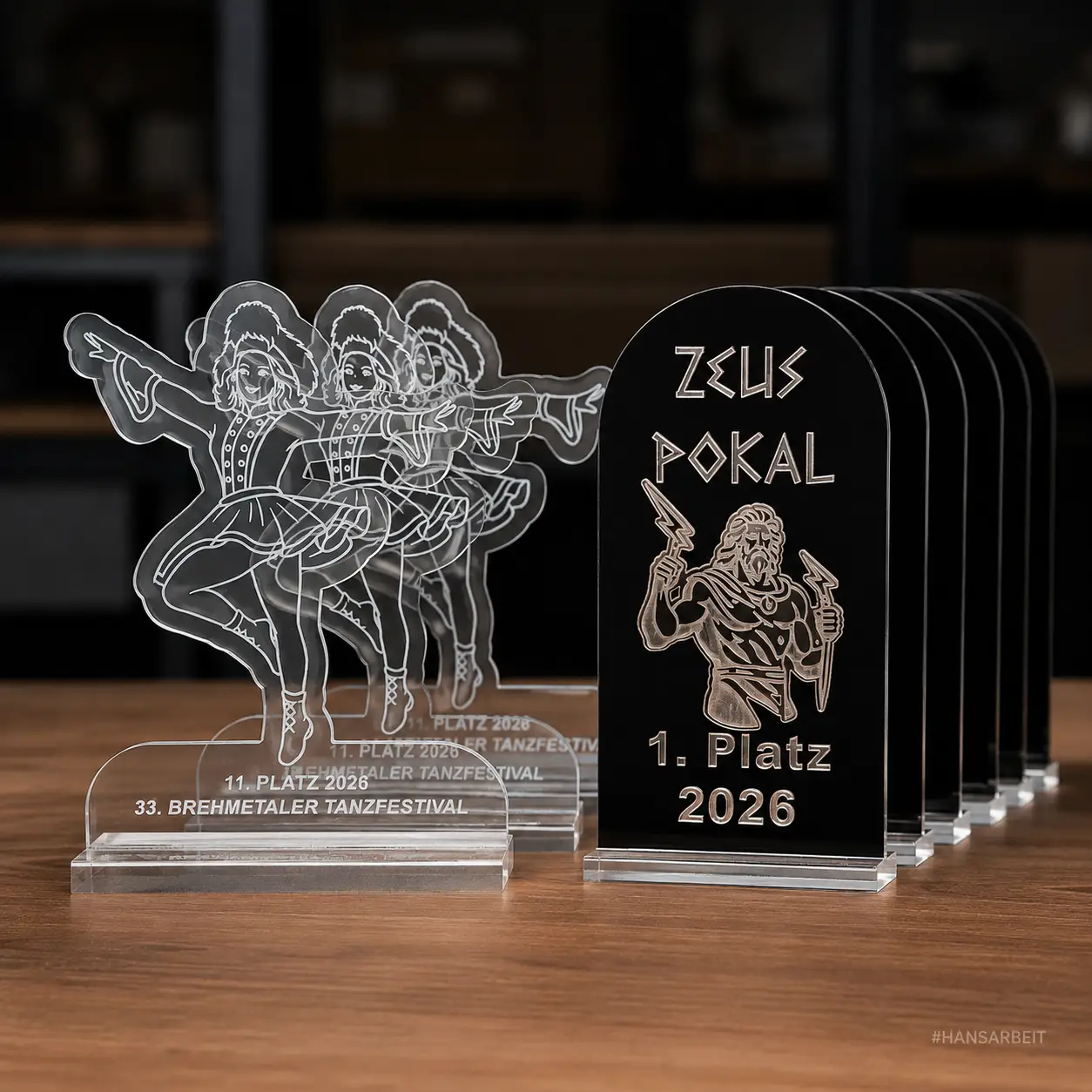 Individuelle Trophäen aus Acryl und Plexiglas