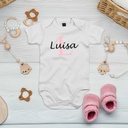 Baby Bodysuit personalisiert mit Namen | HansArbeit rosa