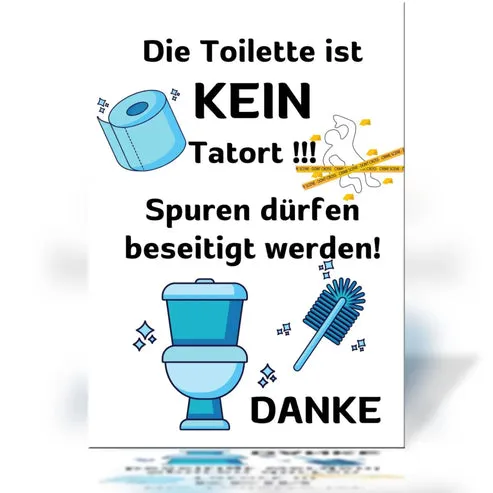 [SCH-TO01] Toiletten-Schild „Die Toilette ist KEIN Tatort!“ – DIN A4