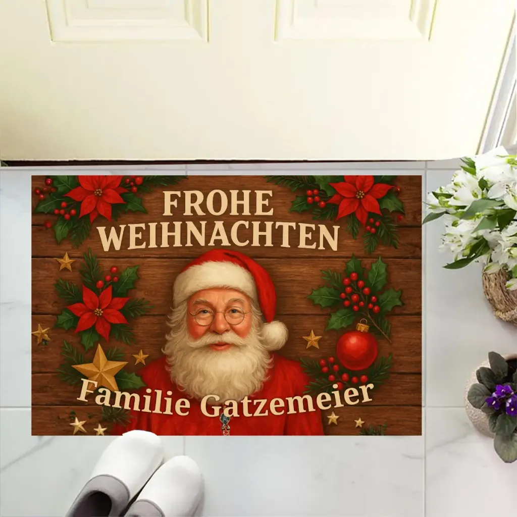Frohe Weihnachten – Personalisierte Fußmatte von HansArbeit