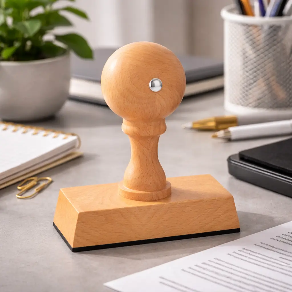 [H3508] Eckiger Holzstempel ohne Stempelkissen (35 x 08 mm)