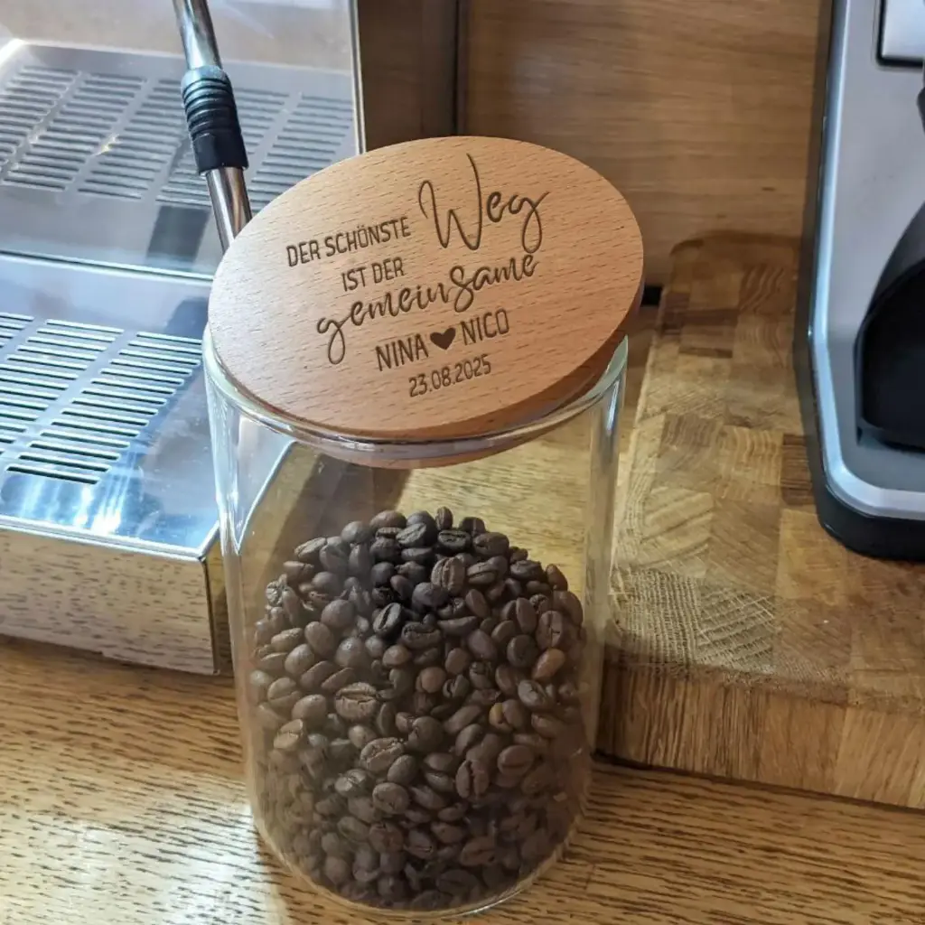 Stilvolles Vorratsglas zur Hochzeit "der schönste Weg..." (15 cm - 1200ml)