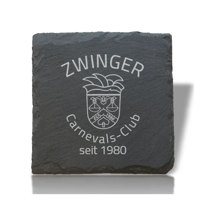 Schiefer-Untersetzer „ZWINGER Carnevals-Club“ – seit 1980 | HansArbeit
