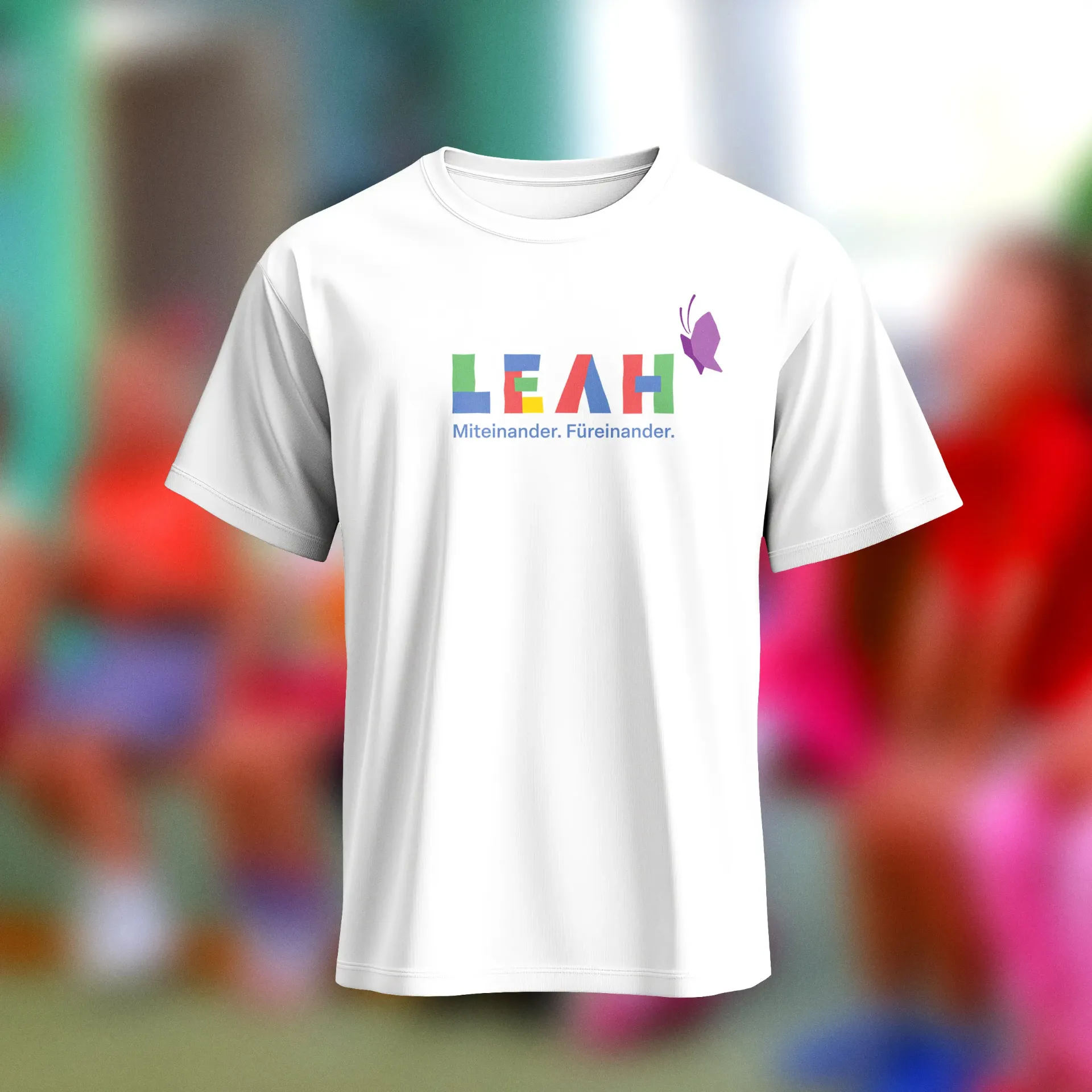 LEAH Support-Shirt – Unisex T-Shirt mit LEAH-Aufdruck (White, XS)