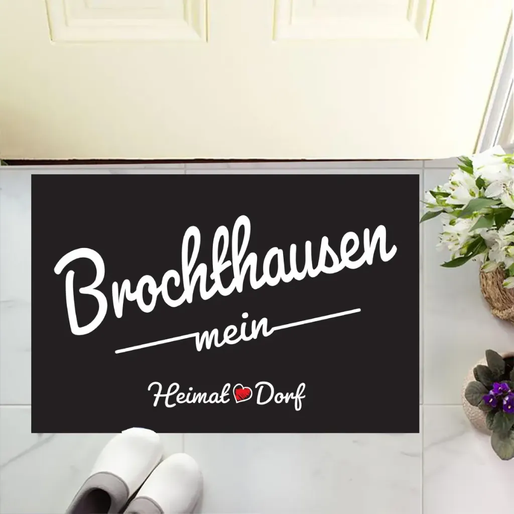 [FM-003] Brochthausen – Mein Heimatdorf | Fußmatte von HansArbeit