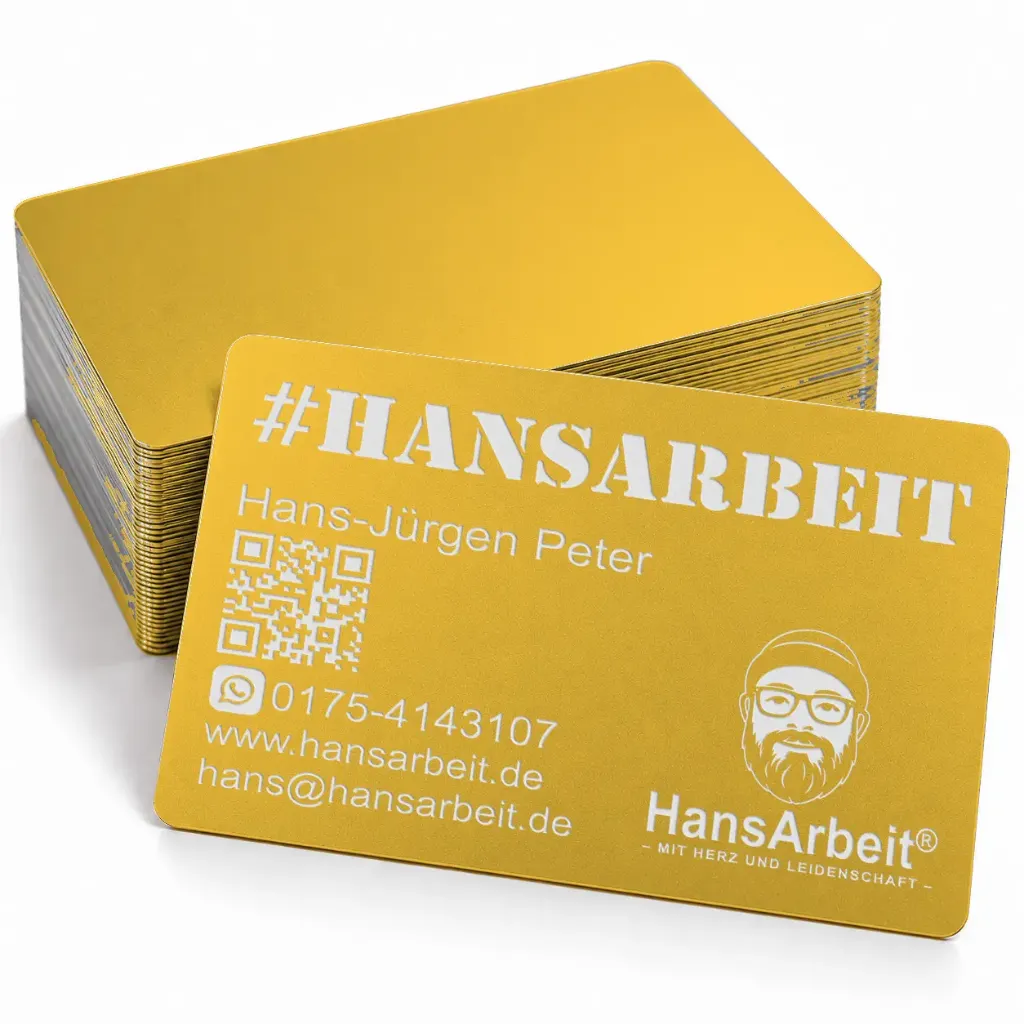 Metall-Visitenkarten aus Aluminium mit Lasergravur