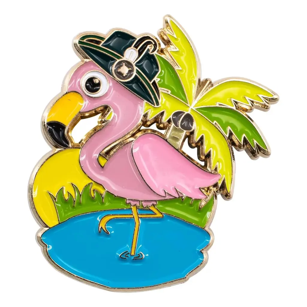 [flamingo02] Schützenflamingo Anstecker – Farbenfroher Akzent für Schützenfest & Co